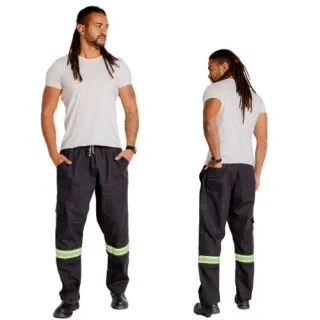 Uniforme mecânico brim refletivo tamanho grande plus size 38 - calça - Cinza