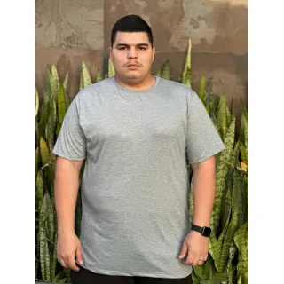 Camiseta Premium Plus Size Algodão 100% G1,G2,G3,G4,G5 - CAMISETA PLUS CINZA
