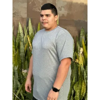 Camiseta Premium Plus Size Algodão 100% G1,G2,G3,G4,G5 - CAMISETA PLUS CINZA