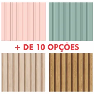 Várias Cores Papel de Parede Ripado Madeira 3D - MAD72