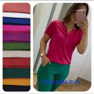 Moda Soutinho: Blusa Manga Curta Feminina Viscolinho com Botões P M G GG - Pink