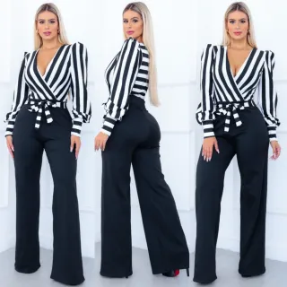 Calça Pantalona Manga Longa Princesa - MACACÃO LARISSA - FUSCIA