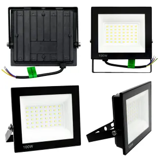 Refletor Led Holofote Frio Smd 100w Bivolt Kit 5 Ip66 - Único