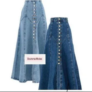 Saia Dourada Longa com Botão - Modelo 5275