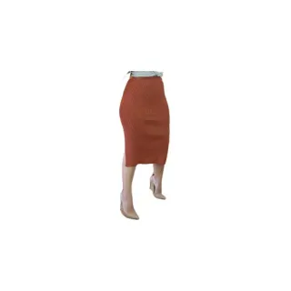 Tendência Blogueira: Saia Midi Tricot Modal com Fenda Lateral - Marsala