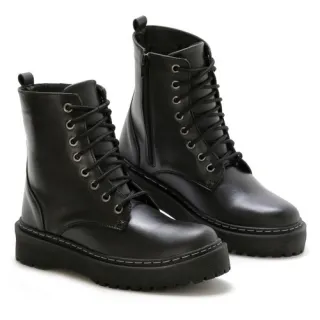 Bota Coturno Feminina Bad Girl Bolsinha - Blogueira - Saltinho