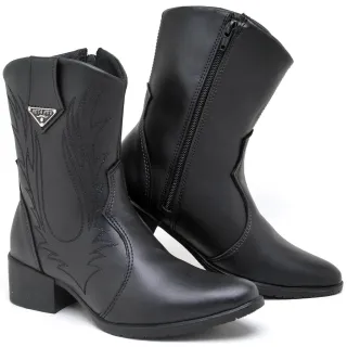 Bota Coturno Feminina Bad Girl Bolsinha - Blogueira - Saltinho