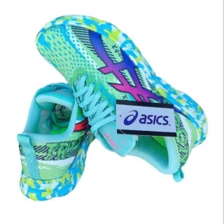 Leve e macio tênis feminino Asics Nossa Tri 13 para exercícios e caminhadas - Verde água Pink