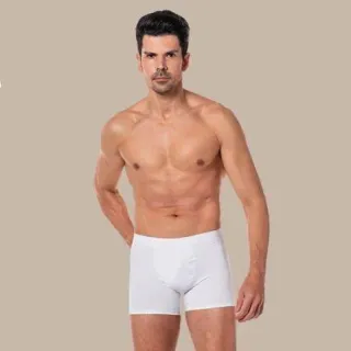 Conjunto de 2 cuecas brancas estilo box em tecido de microfibra REF: 154
