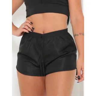 Oferta relâmpago: Short feminino leve em tactel, ideal para praia e academia - Preto