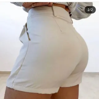 Saia de alfaiataria curta com bolsos frontais, moda verão - Verde Bandeira