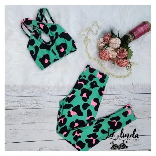 Calça + Top Fitness SUPLEX Conjunto 3em1 - ESTAMPADO *02
