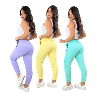 Super Confortável Calça Jogger Feminina em Moletom Grosso