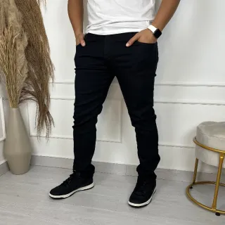 Moda Masculina Slim: Calça Jeans Skinny Casual com Elastano - Azul Medio