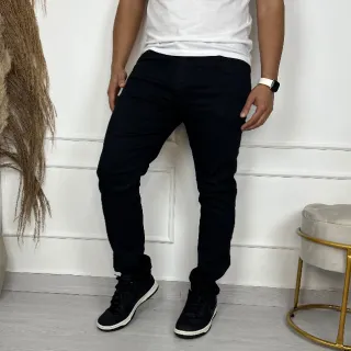 Moda Masculina Slim: Calça Jeans Skinny Casual com Elastano - Azul Medio