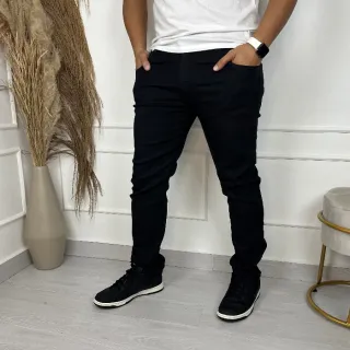 Moda Masculina Slim: Calça Jeans Skinny Casual com Elastano - Azul Medio