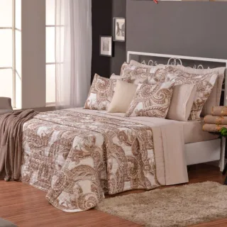 Cobre Leito Queen Estampado Top Line - Kit 3 Peças - Lince