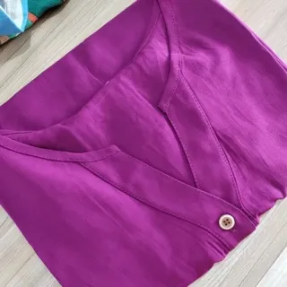 Moda Soutinho: Blusa Manga Curta Feminina Viscolinho com Botões P M G GG - Preto