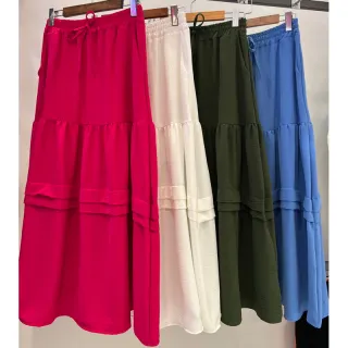 Moda Feminina: Saia Plus Size com Bolsos Forrada - Azul