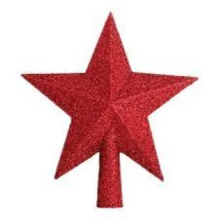 Enfeite Natalino - Estrela Ponteira com Glitter - Árvore de Natal 15cm/20cm - Prata