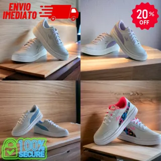 Novidade: Tênis Casual Feminino Leve e Confortável - Preto