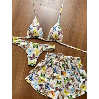 Kit Biquíni 3 Peças - P M G GG - Listrado