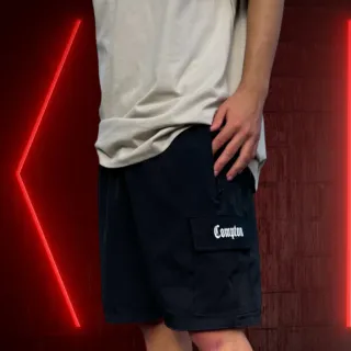 Bermuda Cargo Masculina Verão Skate Compton Tac tel Elastano - Preta