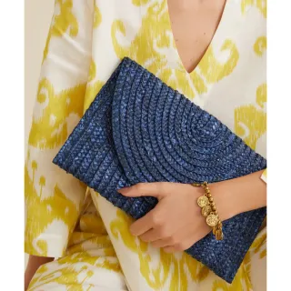 Ecobag feminina com forro interno e palha brilhosa - Carteira de palha natural - Amarelo