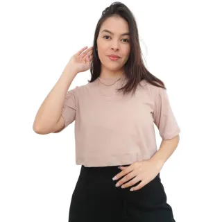 Moda Gringa: Camiseta Cropped em Algodão 100% - PRETO/FLOR