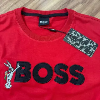 Camiseta Bordada Algodão Peruano Masculina Com Elastano - Vermelho