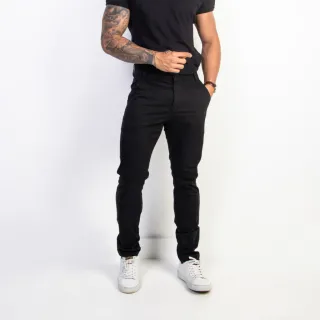 Brim Elastano Calça Esporte Fino Sarja Masculina Modelo Alfaiataria - Caqui