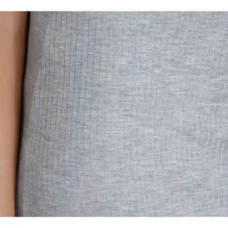 Saia Listrada Midi em Modal com Fenda Canelada - Branco