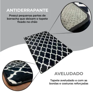 Tapete Estampado Grande 3D de Veludo Antiderrapante - AMSTERDÃ