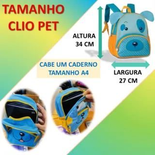 Pequena mochila infantil para passeio ou creche, pet menino menina - Zebra