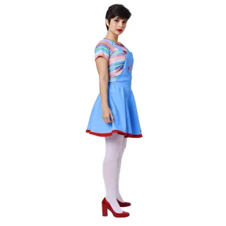 Fantasia Adulto Chucky Brinquedo Assassino Halloween - Azul