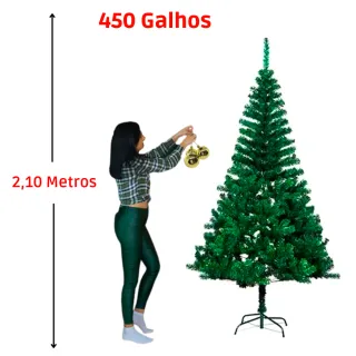 Decoração Natalina: Arvore Pinheiro Verde 1,20 a 2,10 Metros - Preços Baixos! - 350 Galhos / 1,80 Metros