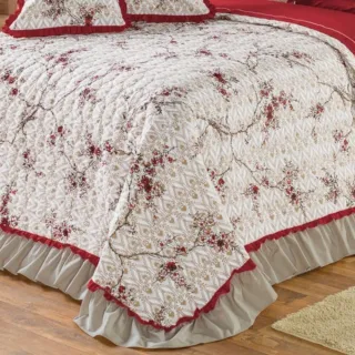 Kit Queen Beatriz Cobre Leito Casal 3 Peças 150 Fios - Único