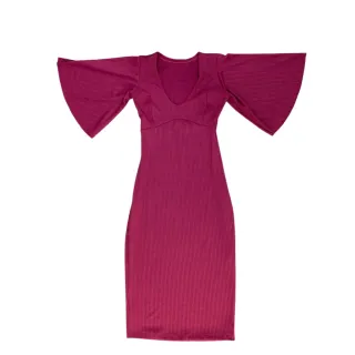 Moda evangélica: Vestido Mídi manga flare para gestantes ou não gestantes - Azul Royal