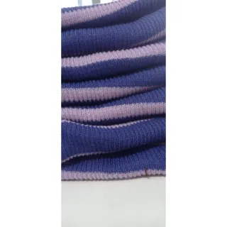 Listras Tendência Saia Midi Tricot Inverno Fenda - PRETA COM LISTRAS CARAMELO