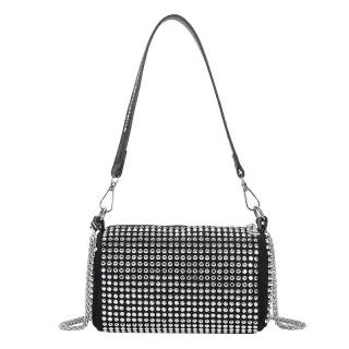 Pequena bolsa de ombro com diamantes incrustados - Nova e elegante - aleatório