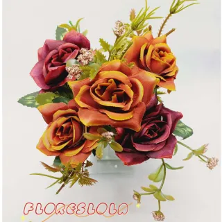 Decoração com Buquê de Rosa Artificial - Casamento, Festas e Casa - Azul