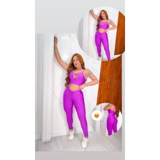 Top Cropped Fitness Treino, Conjunto Legging Academia - Conjunto Bia2