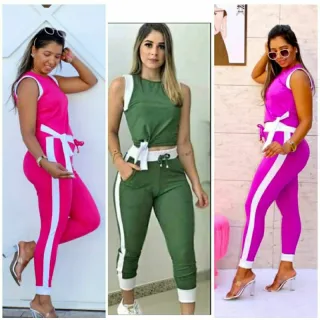 Blusa e calça feminina canelada conjunto - Roxo