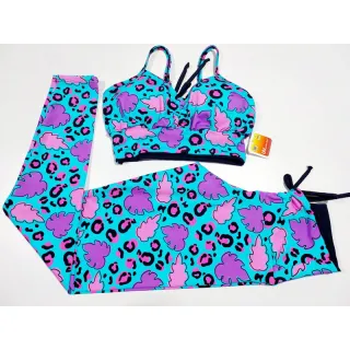 Top de regulagem com calça Legging em poliamida - conjunto preto leg ciganinha