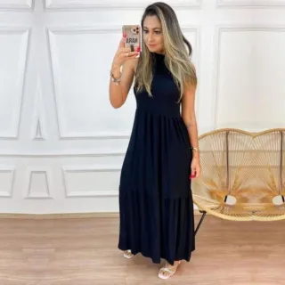 Elegante Vestido Cavado Casual Midi 442 - Rosa