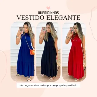 Elegante Vestido Cavado Casual Midi 442 - Rosa