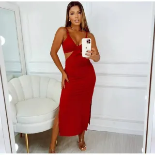 Vestido Midi Canelado Alcinha com Bojo - Vitoria - Branco