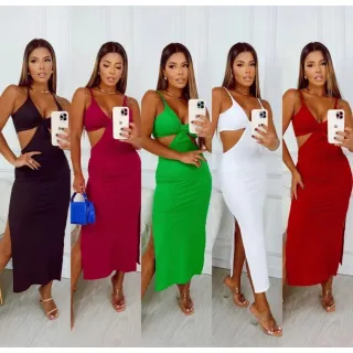 Vestido Midi Canelado Alcinha com Bojo - Vitoria - Branco