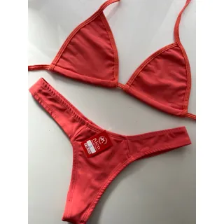 Moda Praia Biquíni Asa Delta Fio Dental - Neon texturizado