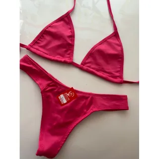 Moda Praia Biquíni Asa Delta Fio Dental - Neon texturizado